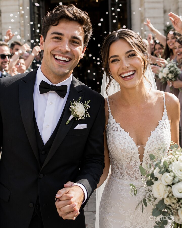 Original photo of a bride and groom